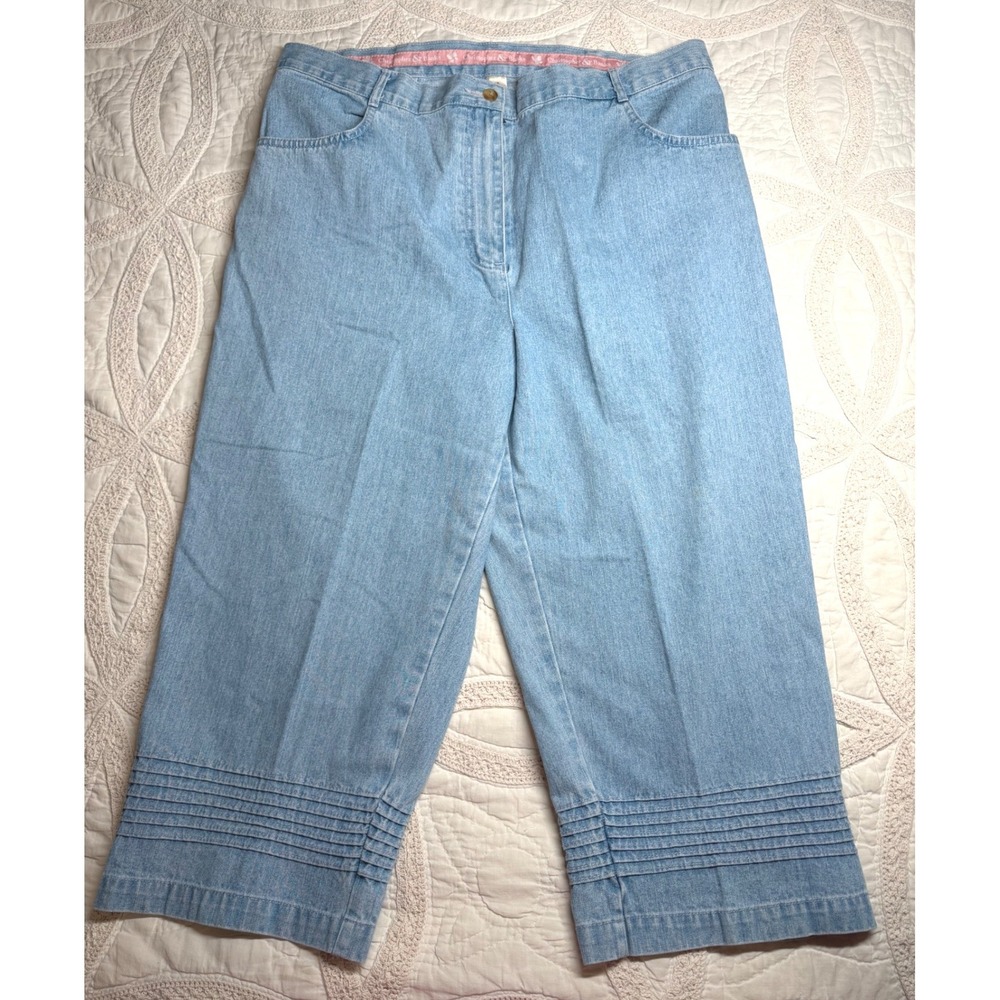100% Cotton Christopher & Banks Cropped Capri Jeans Cottagecore 90s Coastal  16